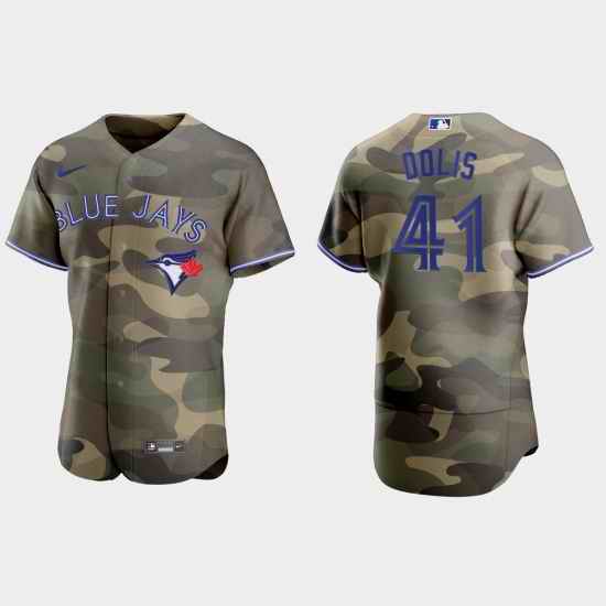 Toronto Blue Jays 41 Rafael Dolis Men Nike 2021 Armed Forces Day Authentic MLB Jersey  Camo